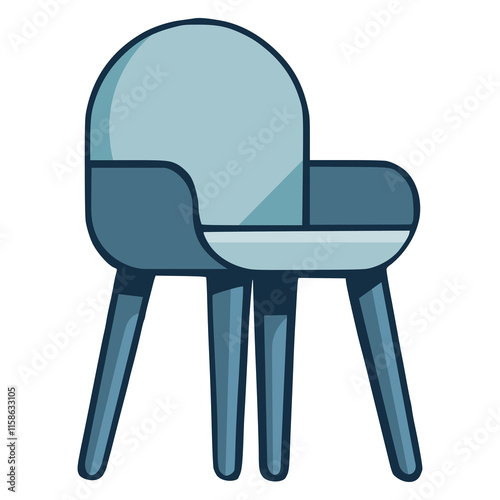 minimalistic comfortable chair accessories furniture flat color vector illustration template design