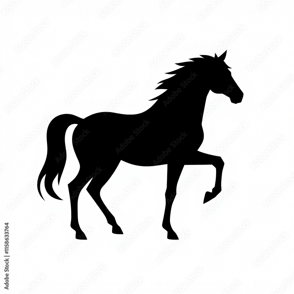 Elegant Black Silhouette of a Horse Elegant Black Silhouette of a Horse