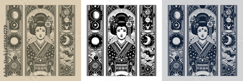 beautiful geisha playing card tattoo design