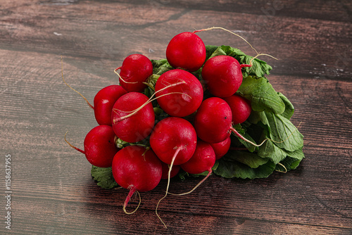 Ripe fresh organic radish heap