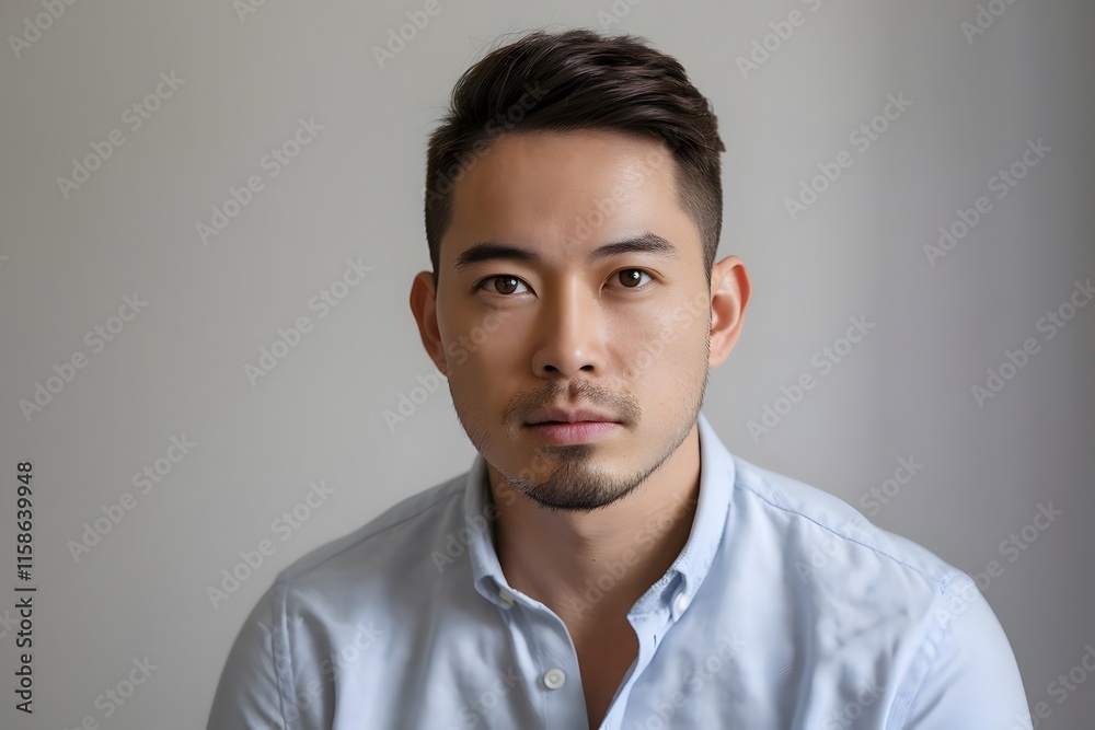 Portrait of handsome Asian man on white background Portrait of handsome Asian man on white background