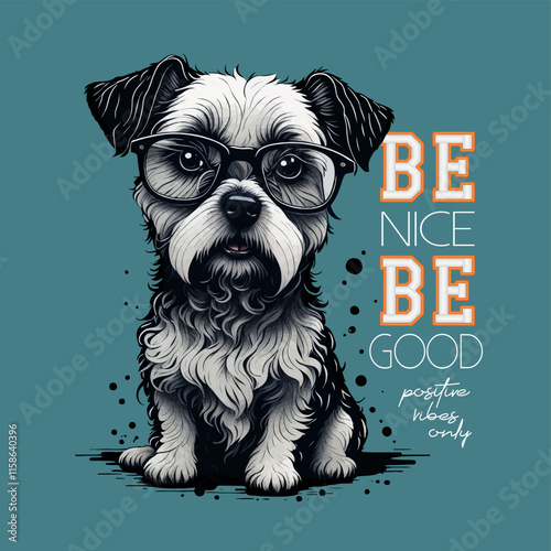 cute dog puppy with slogan, vector illustration