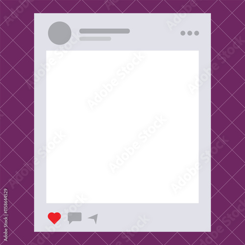 Empty Twibbon Frame with Interactive Icon Elements on Purple Background