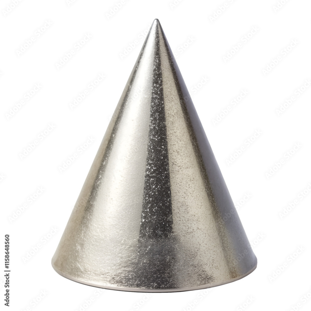 Grey silver party hat isolated on transparent background Grey silver party hat isolated on transparent background