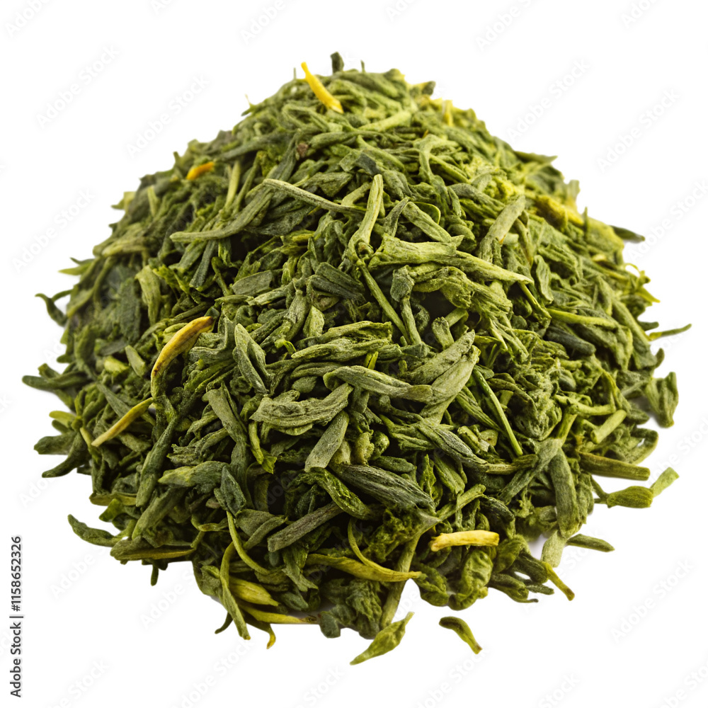 Heap of green tea isolated on transparent background Heap of green tea isolated on transparent background