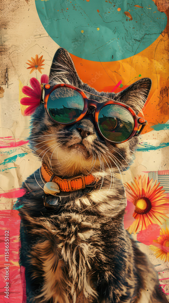 Groovy Retro Cat Vibes