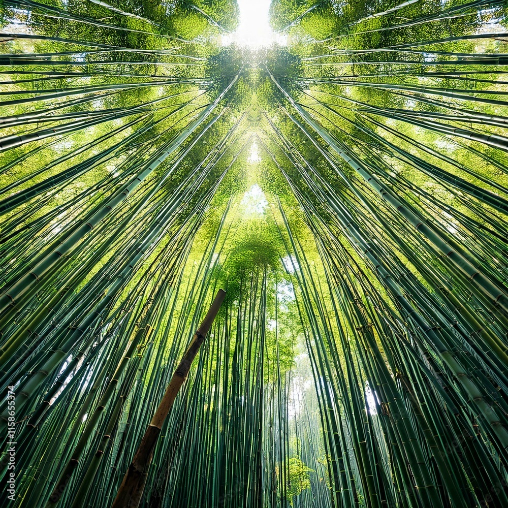 Bamboo forest in the morning - Dense Bamboo Jungle Bamboo forest in the morning - Dense Bamboo Jungle