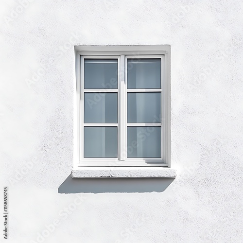 White window on a white wall,