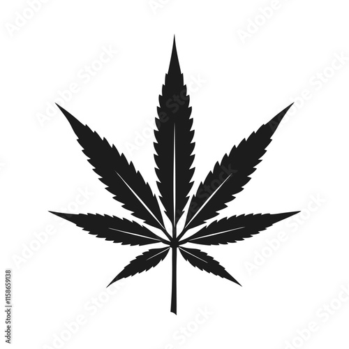 Cannabis (marijuana) hemp leaf flat icon vector illustration