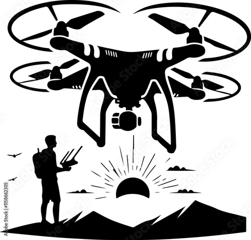 Drone Design Elements Vectors and Illustrations