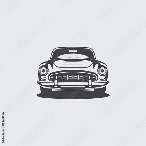 vintage car logo silhouette. isolated white background 