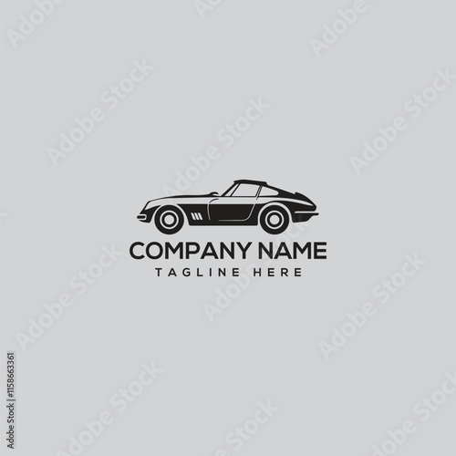vintage car logo silhouette. isolated white background 