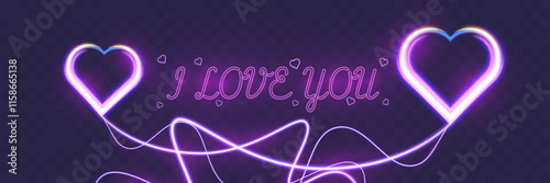 Glowing neon heart with vibrant pink and blue lights on background. Perfect for romantic, modern, or decorative design	
