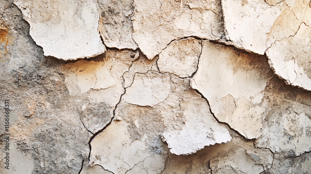 Cracked and weathered wall showing signs of aging and distress Cracked and weathered wall showing signs of aging and distress