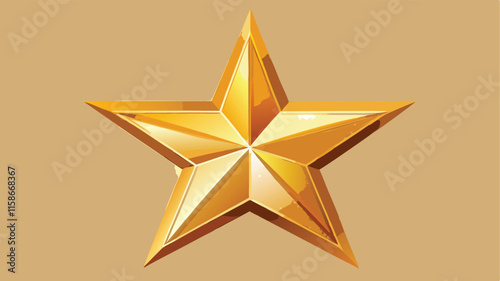 A realistic gold star with sharp edges and a polished surface.