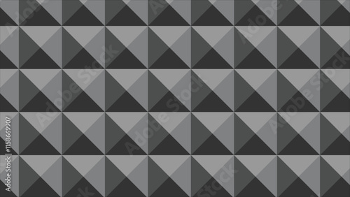 Abstract seamless pattern of dark gray pyramids. Geometric background texture for design, decoration, and presentation.