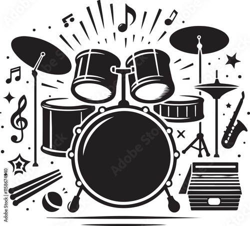Drum Music Illustrations and Vector Art for Designers