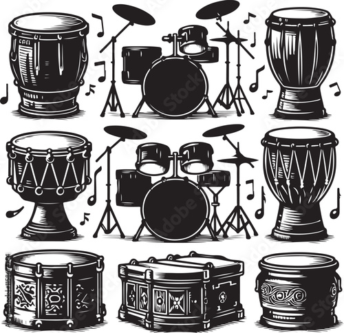 Drum Music Illustrations and Vector Art for Designers