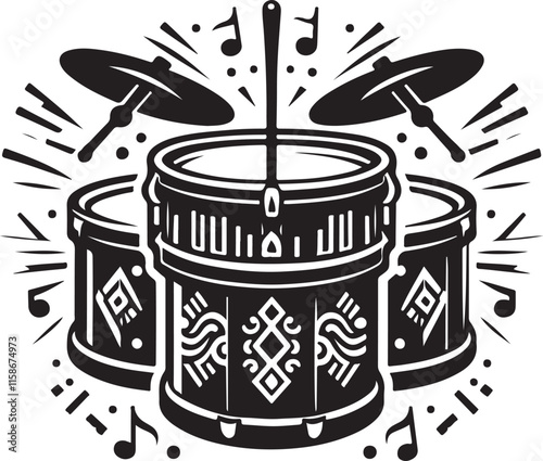 Drum Music Illustrations and Vector Art for Designers