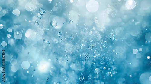 Wallpaper Mural Water droplets create a shimmering pattern against a vibrant blue background in a lively abstract display. Generative AI Torontodigital.ca