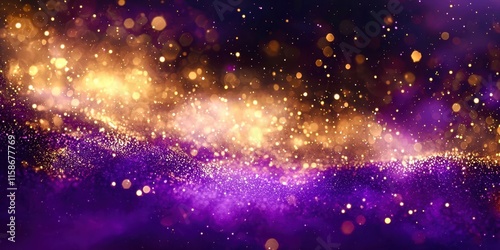 Purple and gold background with many small dots