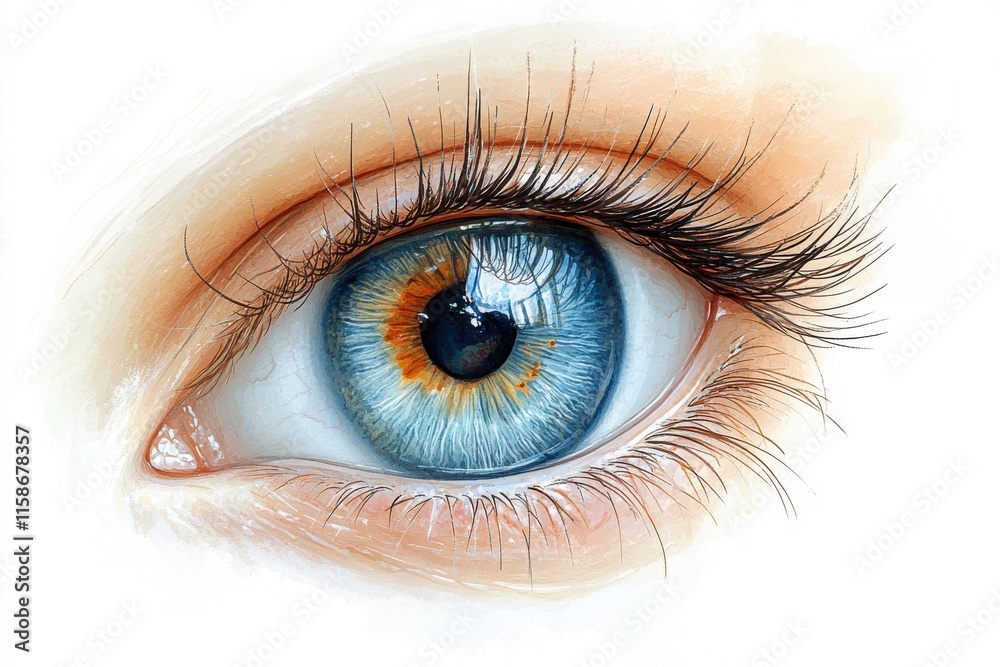 Detailed Vector Art of an Eye with Iris and Retina Detailed Vector Art of an Eye with Iris and Retina