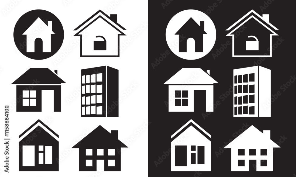 Fototapeta premium A Collection of Hand Drawn House Icon set.
