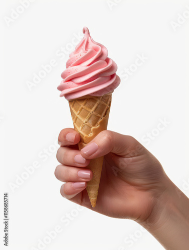 strawberry Swirl Ice Cream Cone