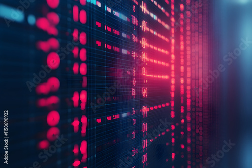 Wallpaper Mural Abstract binary codes display on a blurry digital space with the concept of digital data processing  Torontodigital.ca