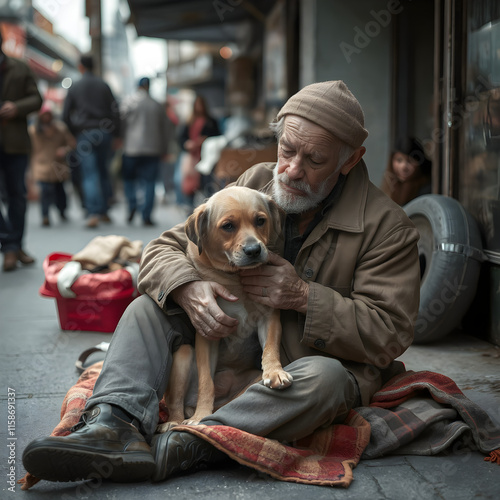 dog an homeless man 