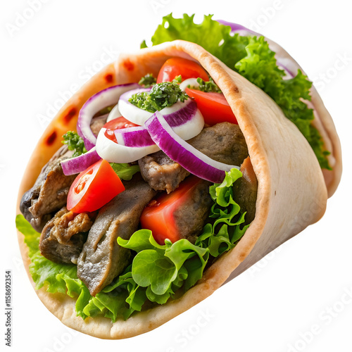 Delicious Halifax Donair Isolated on a Transparent Background