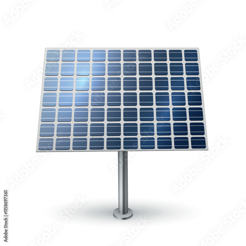 Solar panel ecology energy generation innovative generator realistic vector illustration