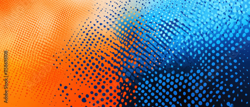 Wallpaper Mural Vector illustration of orange and blue halftone grids for creative backgrounds Torontodigital.ca