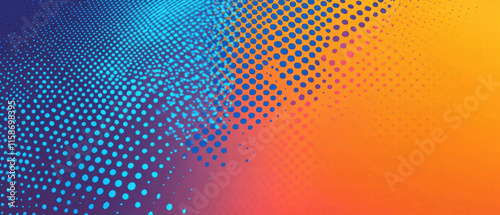 Wallpaper Mural Vibrant orange and blue halftone gradient background for graphic design projects Torontodigital.ca