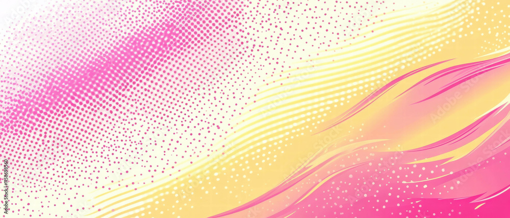 custom made wallpaper toronto digitalCreative pink and yellow wavy halftone stripes in a bright vector illustration design