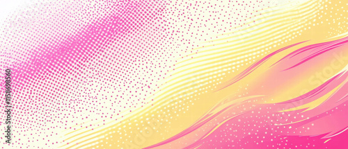 Wallpaper Mural Creative pink and yellow wavy halftone stripes in a bright vector illustration design Torontodigital.ca