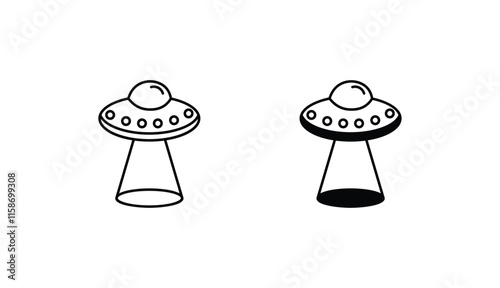 Wallpaper Mural UFO icon design with white background stock illustration Torontodigital.ca