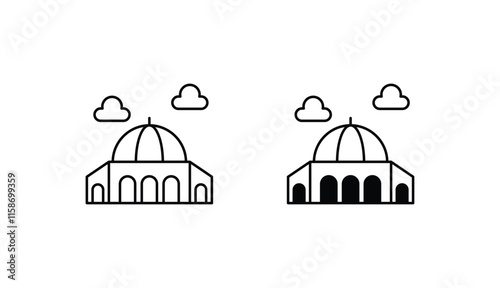 Dome City icon design with white background stock illustration