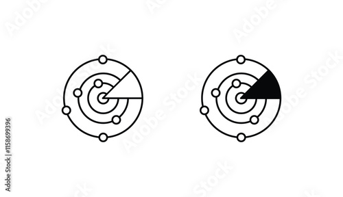 Radar icon design with white background stock illustration