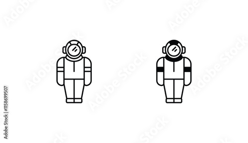 Space Suit icon design with white background stock illustration