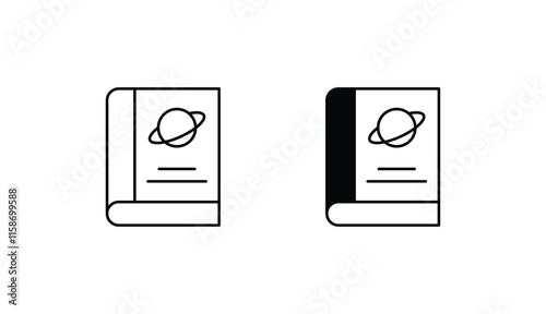 NASA Book icon design with white background stock illustration