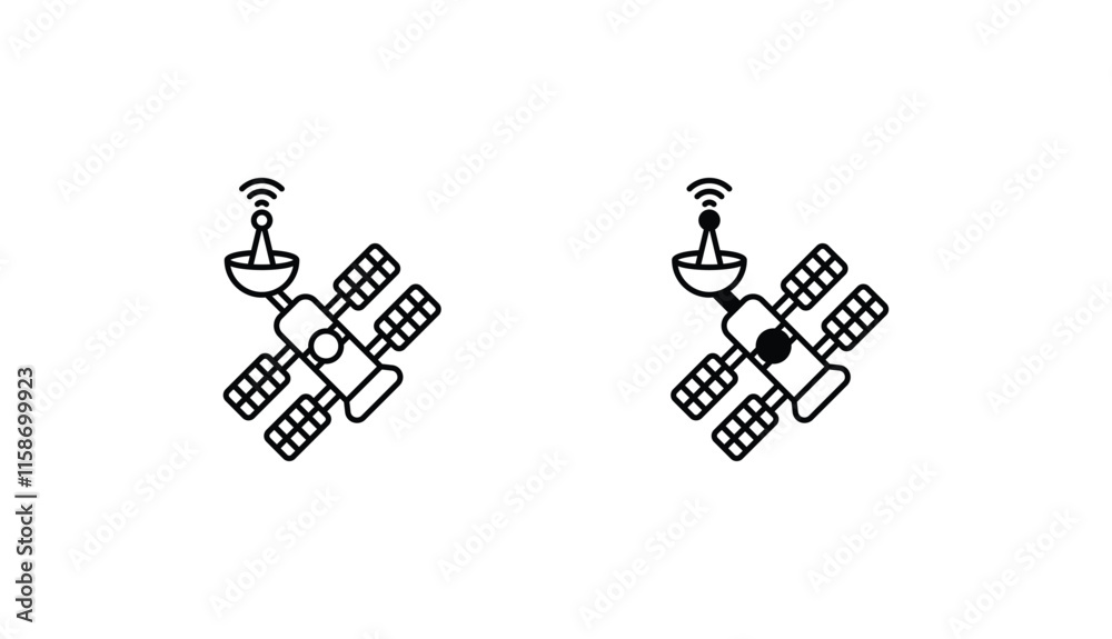Space Station icon design with white background stock illustration Space Station icon design with white background stock illustration