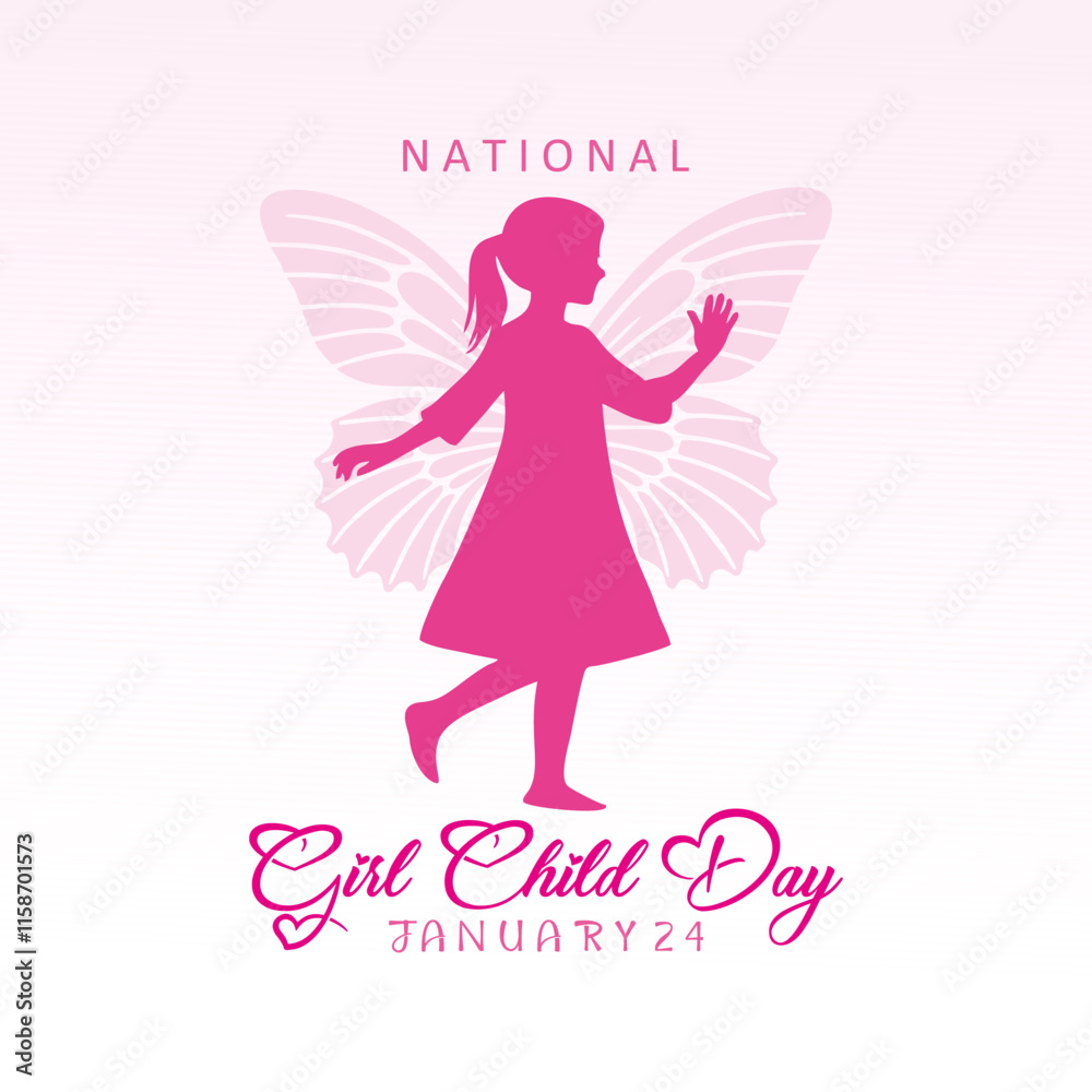 National Girl Child Day, Social Media Post. Vector Illustration National Girl Child Day, Social Media Post. Vector Illustration