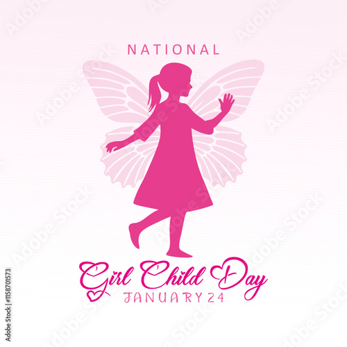 National Girl Child Day, Social Media Post. Vector Illustration