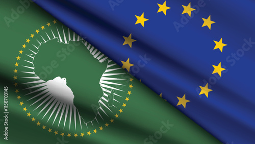 High Quality background with Two Flags of EU and AU 