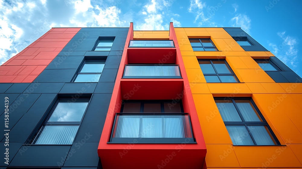 Modern Architecture: A Vibrant Multicolored Building Modern Architecture: A Vibrant Multicolored Building