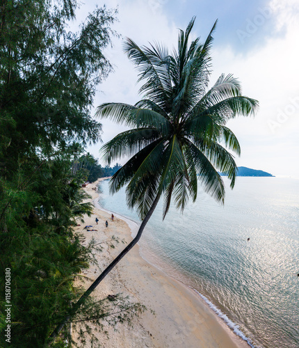 Aerial views of Lipa Noi beach in koh Samui island, Thailand photo