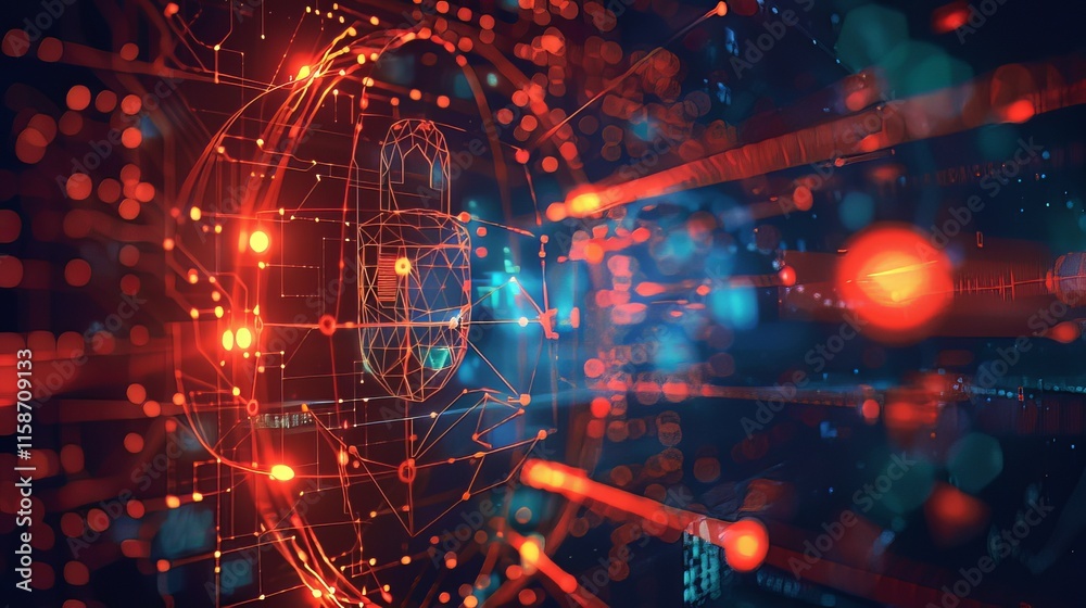 Fototapeta premium Cybersecurity Shield: Generative AI Data Protection