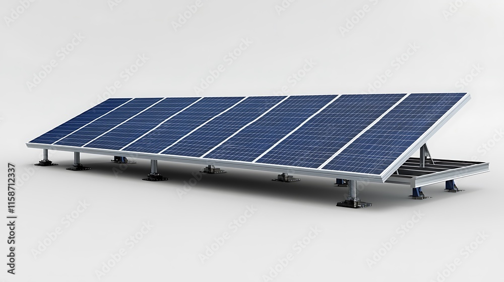 Installing solar panels for renewable energy outdoors technology setup