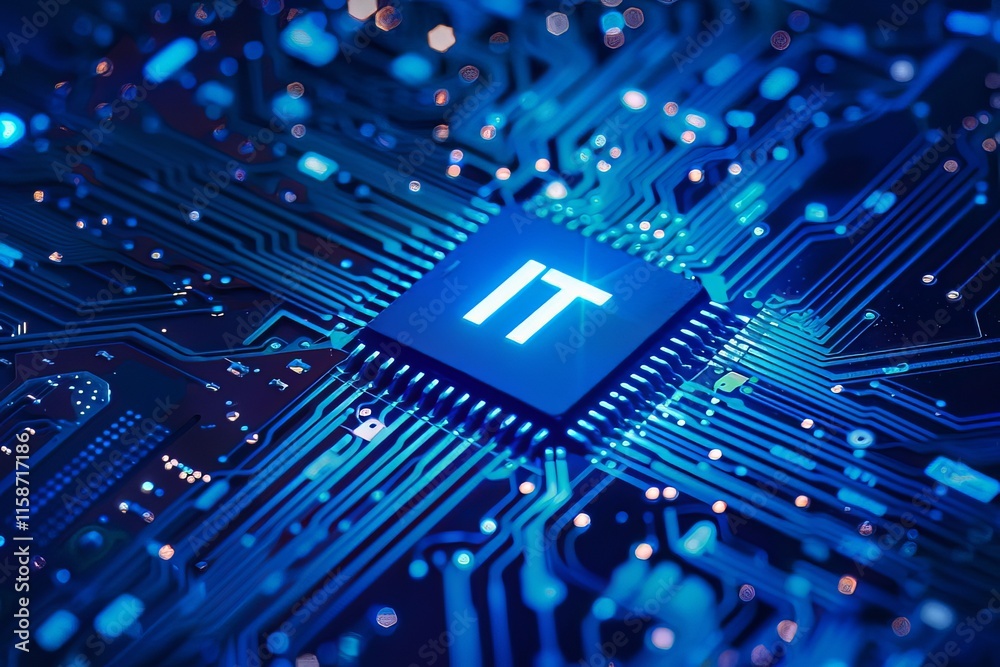 IT: Information Technology - Futuristic Motherboard Circuitry IT: Information Technology - Futuristic Motherboard Circuitry